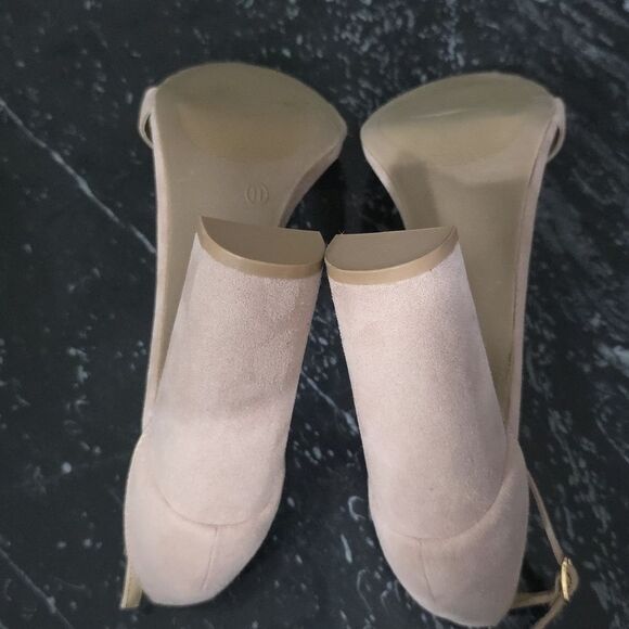 BRAND NEW LULUS-TAYLOR NATURAL ANKLE STRAP HEEL SUEDE SANDAL - Picture 11 of 16